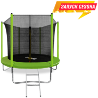 Батут 8FT с внутренней страховочной сеткой и лестницей light green (светло-зеленый), ARLAND